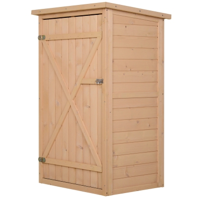 Outsunny Capanno Attrezzi da Esterno in Legno Abete Impermeabile 75x56x115 cm