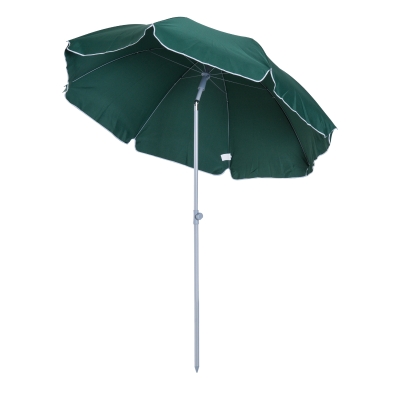 Outsunny Ombrelloni da Giardino, Terrazza Portatile Φ220cm con Tettuccio Inclinabile in Poliestere Verde Scuro