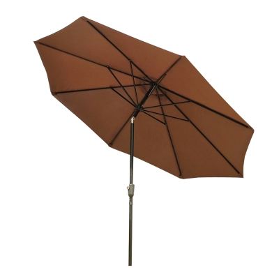 Outsunny Ombrellone da Giardino con Manovella e Testa Inclinabile Φ300x245cm Caffè