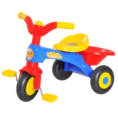 Homcom Triciclo a Pedali con Clacson per Bambini Colorato in Plastica