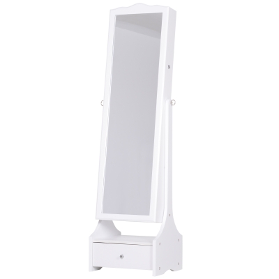Homcom Armadio Portagioie Specchiera con Luci a LED Bianco 45x36x150cm