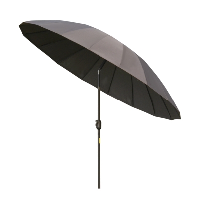 Outsunny Ombrellone da Giardino e Terrazza con Manovella, 18 Stecche e Testa Inclinabile, Ф255cm