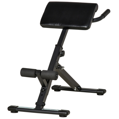 HOMCOM Panca Fitness con Altezza Regolabile, Sedia Romana per Casa e Palestra, 100x57x72-85cm - Nero