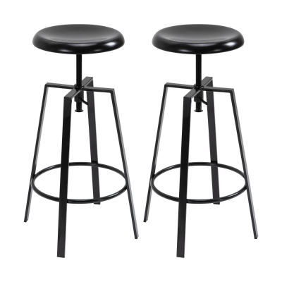 HOMCOM Set 2 Sgabelli da Bar Altezza Regolabile e Poggiapiedi, Stile Industriale