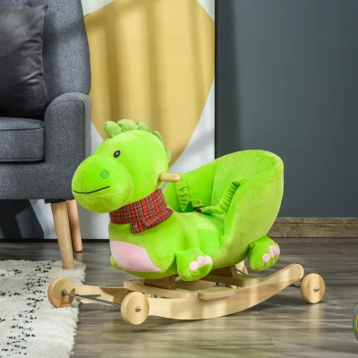 HOMCOM Cavallo a dondolo 60cm x 32cm x 52cm Verde
