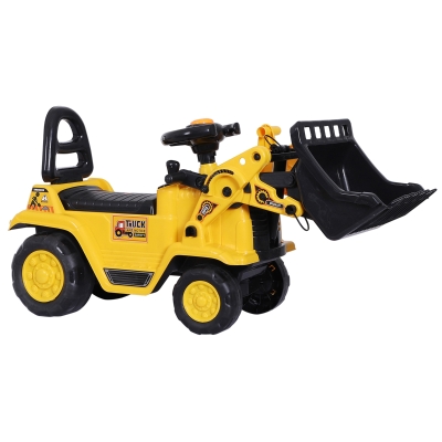 HOMCOM NO POWER 3 in 1 Ride On Toy Bulldozer Toddler Scooter Storage Cart Emergency Toilet Pretend Play Construction Truck