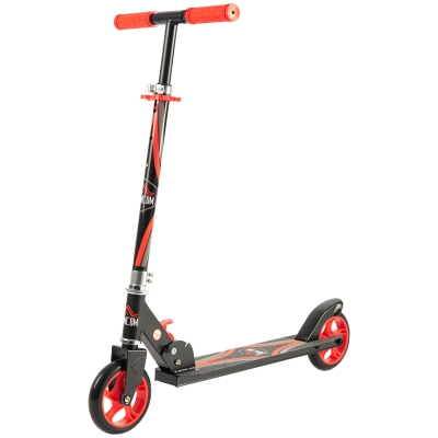 Trottinette pliable enfant frein guidon réglable acier rouge