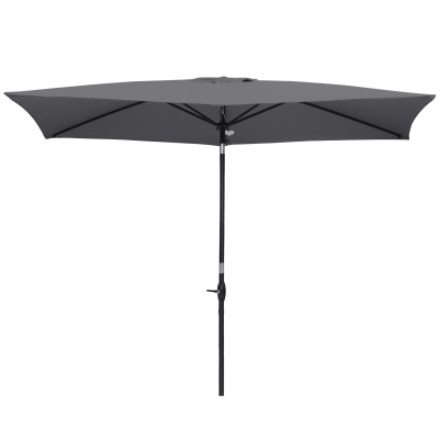 Parasol inclinable de jardin dim. 3L x 2l x 2,48H cm alu. polyester gris