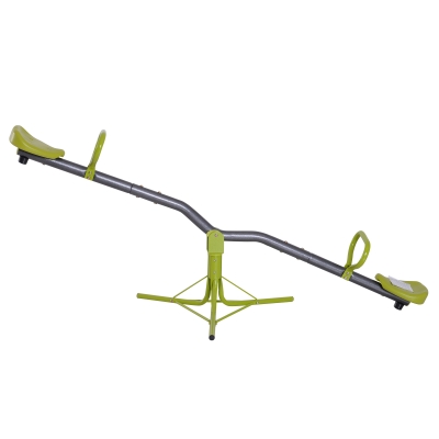HOMCOM Kids Seesaw, Metal Frame, PP-Grey/Green