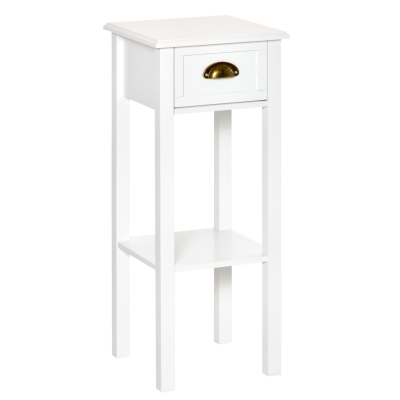 HOMCOM Table d'appoint style moderne 30x30x75 cm blanc
