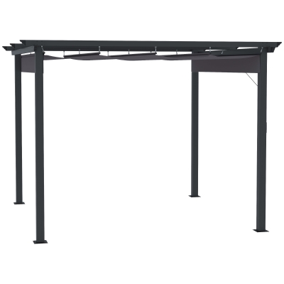 Outsunny Pergola mit anpassbarem Verdeck Aluminium Grau+Schwarz 3 x 3 m