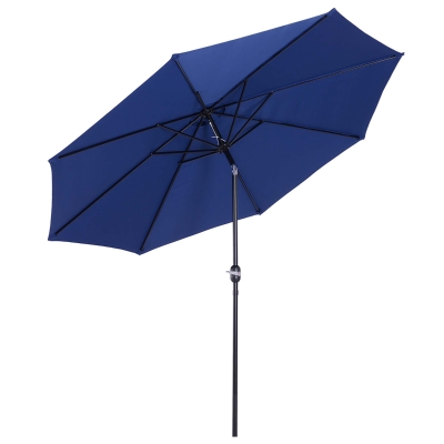 Outsunny Umbrela de Gradina Φ300cm care se Inclina cu Manivela din Metal si Poliester Albastru