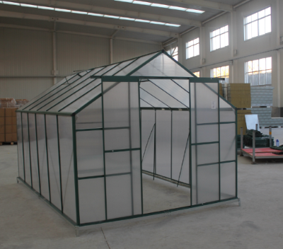 Outsunny Sera din aluminiu kit si policarbonat cu ventilatie, 190 x 375cm, Verde