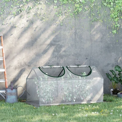 Mini sera gradina cu 2 ferestre, 119x60x60cm, alba