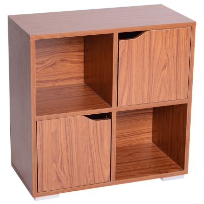 HOMCOM Mobilier Librarie cu 4 Compartimente si Panouri Particule 60x 29 x60cm