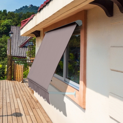 Outsunny copertina de soare verticala, 180×70cm, maro