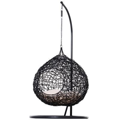 PawHut hamac din ratan pentru pisici, Φ60 x 110 cm, negru
