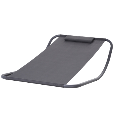 Outsunny Sezlong tip Leagan din Otel cu Perna Negru 200 x 130 x 52cm