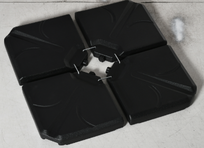 Outsunny Baza pentru Umbrela 4 Bucati din Plastic care se poate Umple cu Apa si Nisip, Negru