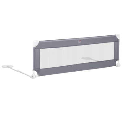 HOMCOM Toddler Bed Rail, Universal Kids Mesh Security Rail Guard with Anchoring Strap for Box Spring & Slats, Grey