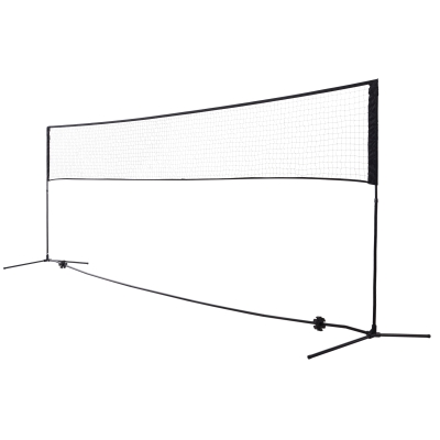 Homcom Plasa Fluturas pentru Tenis Portabil cu Inaltime Reglabila si Sac pentru Transport Negru 500 x 103 x 94/158cm