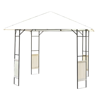 Outsunny Pavilion Gazebo pentru Grădină Alb din Metal 3x3m