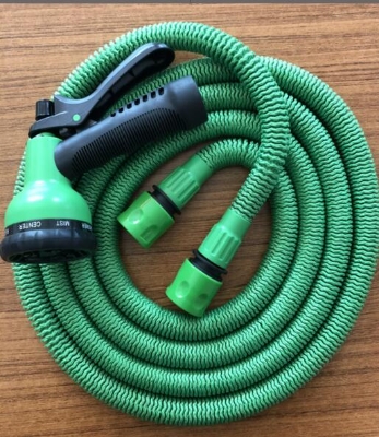 Outsunny Furtun de Gradina Extensibil de 15m cu Pistol Pulverizator cu 8 Functii, Verde