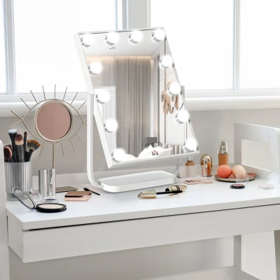 Oglinda pentru make-up, cu iluminare, 12 lumini LED