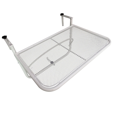 Outsunny Suport pentru balustrada, inalțime reglabila 3 niveluri din in metal, 60x56.5x45cm alb