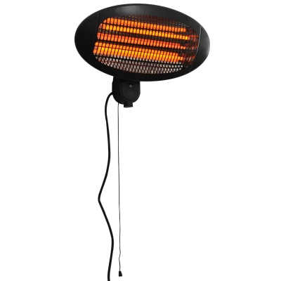 Outsunny Lampa Sistem Incalzire de Perete pentru Extern 2000W in Aluminiu Negru