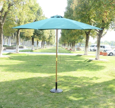 Outsunny Umbrela de Gradina din lemn pentru Balcon sau Terasa, φ 3m Verde