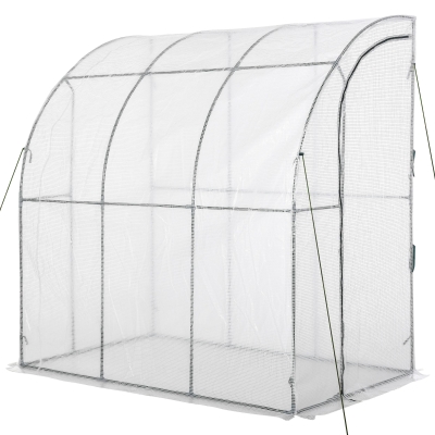 Outsunny Sera de gradina cu protectie din PE anti UV si usa care se ruleaza, 214x118x212cm