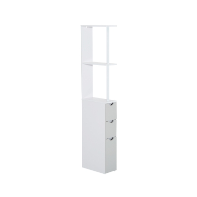 HomCom Mobilier Coloana pentru Baie in Lemn, Alb si Gri, 15x33x140cm