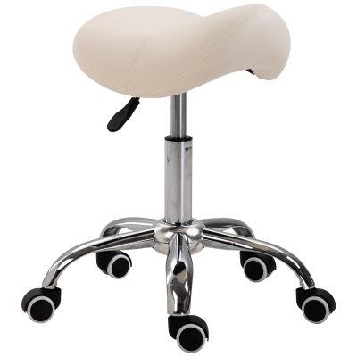 HomCom scaun pentru salon, tip sa 52×53×49-61cm, crem