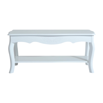 HomCom Masa pentru Cafea Joasa in Lemn, Alba, 94x44x42cm