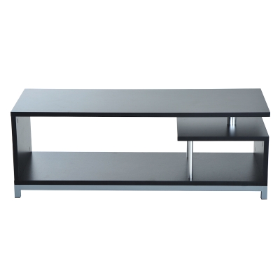 HomCom Mobilier TV din Lemn, Negru, 114x40x40.5cm