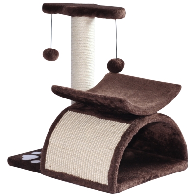 PawHut Ansamblu Pentru Pisici Tunel in Sisal Maro 40x30x43cm