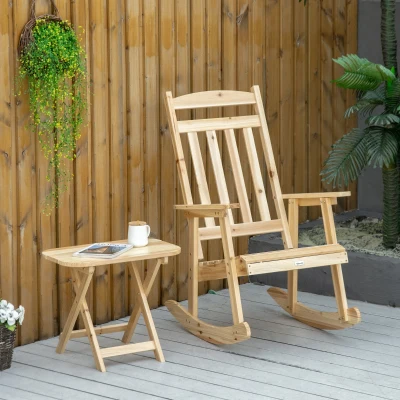 Set balansoar din lemn si masuta de cafea pliabila exterior