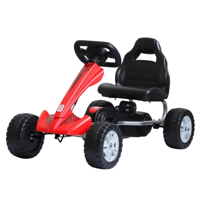 Homcom Go Kart cu Pedale pentru Copii 3-8 Ani, Rosu