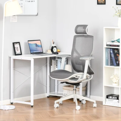 Scaun ergonomic cu tetiera, 67x 65x120-128cm, gri