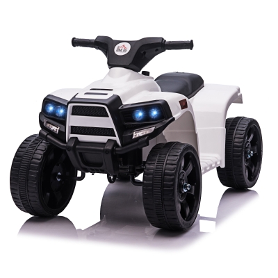 HOMCOM ATV electric cu lumini si claxon, 3 km/h, copii 18-36 luni, Negru/Alb