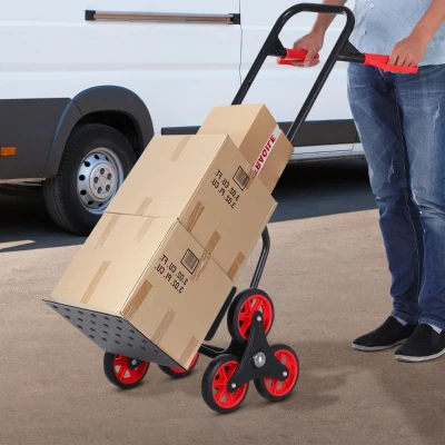 carucior cu 6 roti, pentru colete, suporta 150kg, negru