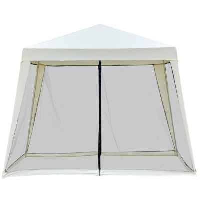 Outsunny Foisor de Gradina Impermeabil cu Plasa Tantari Bej 3 x 3 x 2.35 m