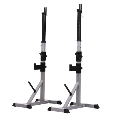 HOMCOM Steel Adjustable Heavy Duty Barbell Weight Lifting Bench Silver/Black