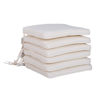 Outsunny Set of 6 Pcs Chair Cushion, 42Lx42Wx5T cm-Cream White