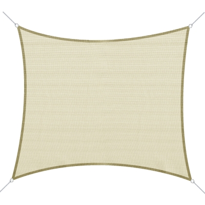 Outsunny® Sonnensegel Sonnendach Rechteck 3x4m HDPE creme