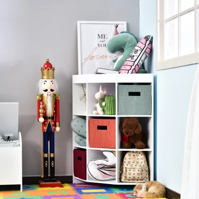 HOMCOM® Eckregal Aufbewahrungsregal Standregal 3 Schubladen Platzsparend MDF Weiß