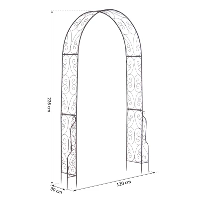 Outsunny® Torbogen Rankgitter Pflanzbogen Rosenbogen Garten Bogendach Metall 120 x 30 x 226 cm
