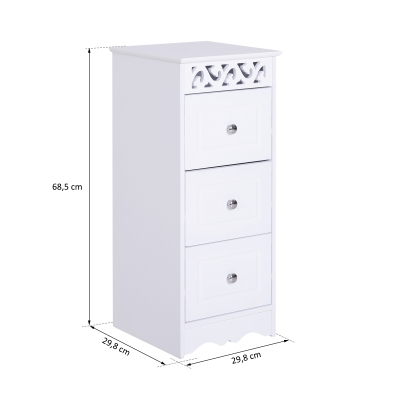 HOMCOM®  Küchenschrank | Aktenschrank | MDF | 29,8 x 29,8 x 68,5 cm | Weiß