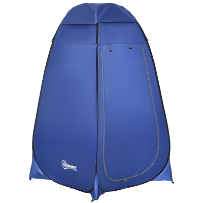 Outsunny Pop-up Toilettenzelt Mobiles Camping Duschzelt mit Innentasche Wasserfest Polyester Dunkelblau 120 x 120 x 190 cm